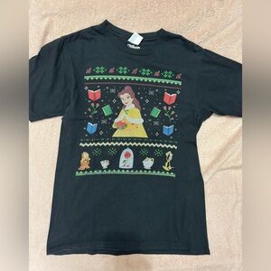 Disney Beauty and the Beast Belle Christmas Ugly Sweater Tee Size Small